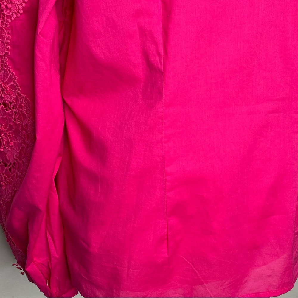 Boston Proper Pink Lace Inset Button Up Blouse - Picture 10 of 15